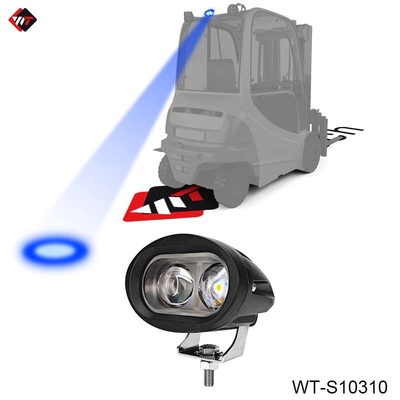 Airproof Forklift Blue Spot Light 10W LED Blue Spot Light 10V - 80V Dengan Rumah Aluminium Diecast