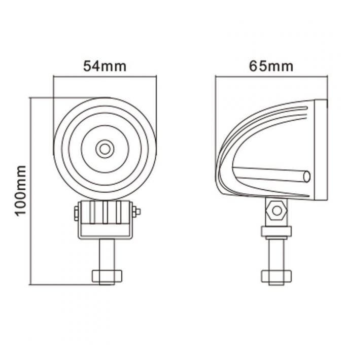 12V 24V 2′′ off Road 4X4 ATV Motor 10W LED Work Light